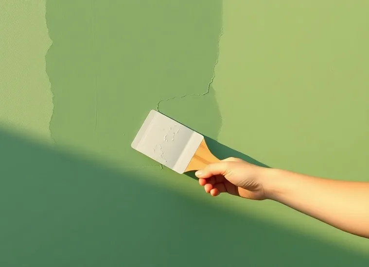 Ponçage et rebouchage des fissures avant mise en peinture